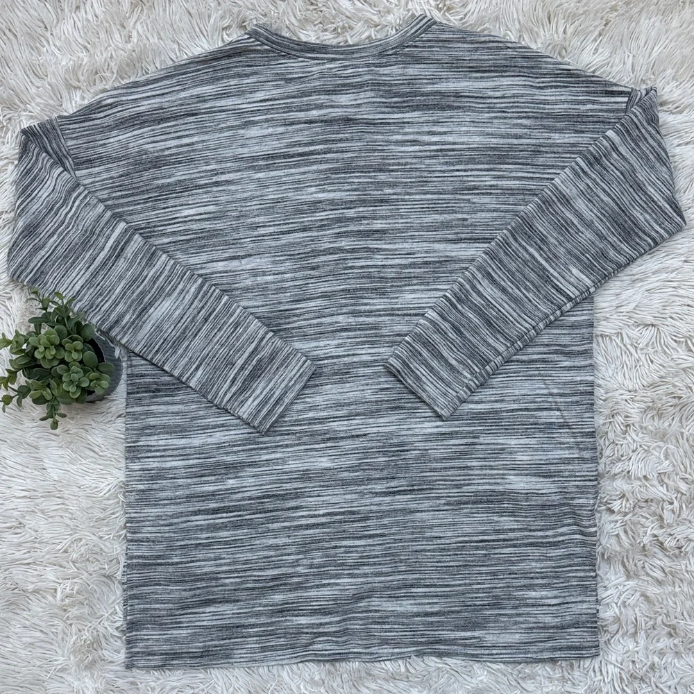 Cherish Striped Henley 💗 Black &  Gray - Picture 4 of 14
